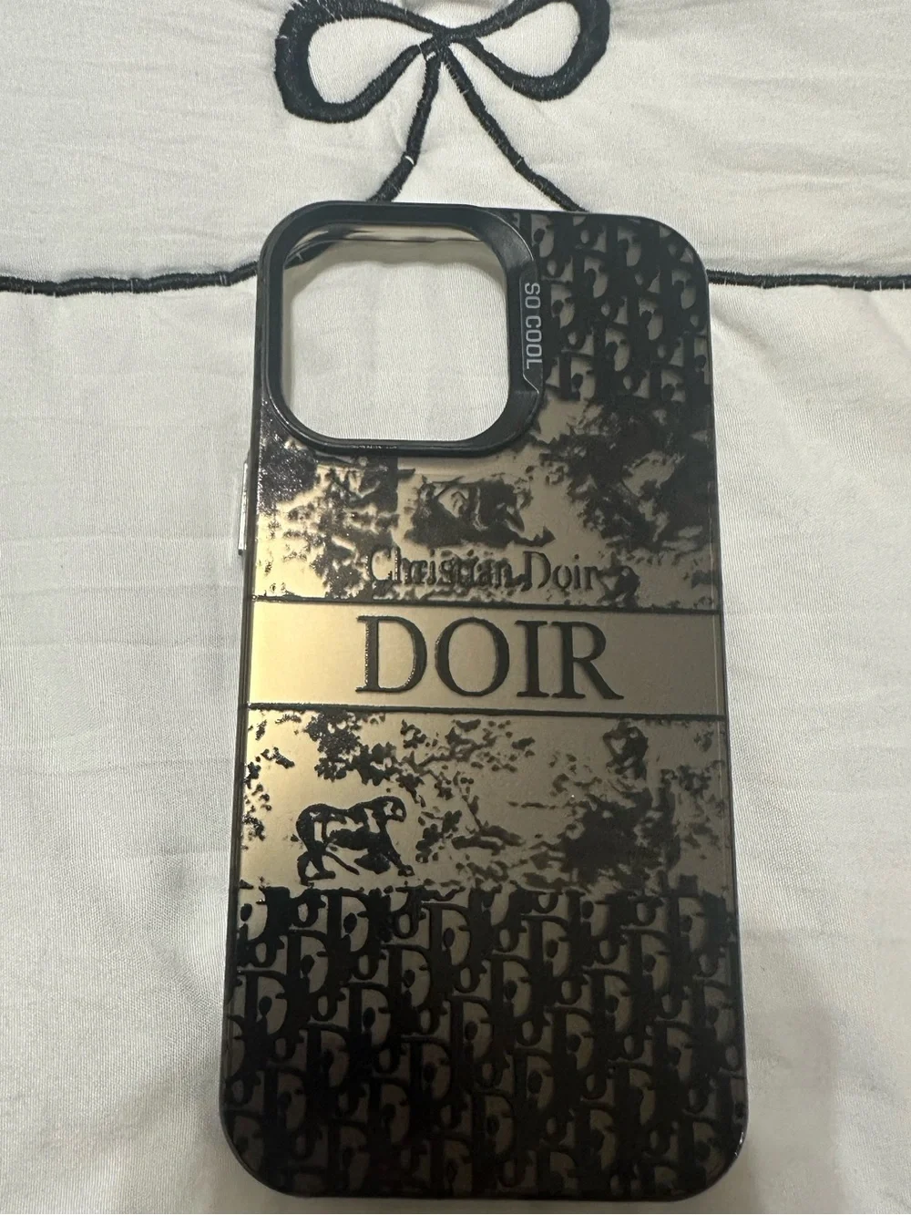 Gold and Black Designer-Style Phone Case